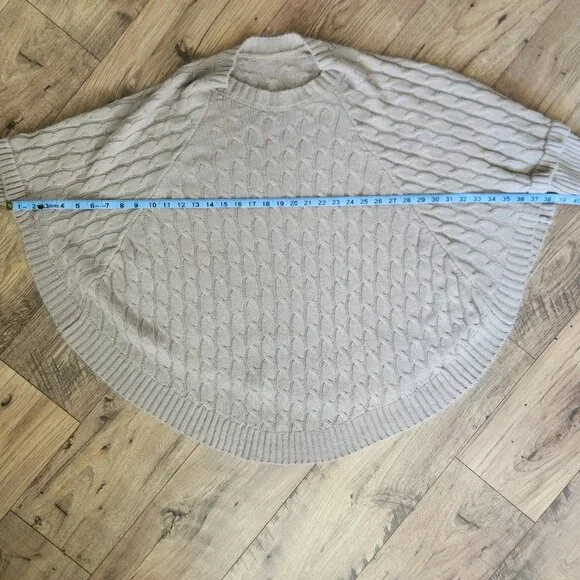 Cozy Chic Cable Knit Sweater Poncho - Picture 14 of 14